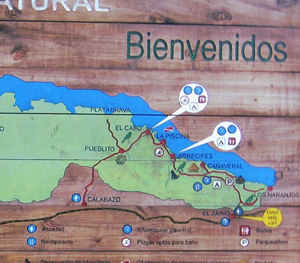 Mapa de las rutas de Tayrona