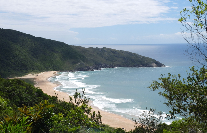 Vista de la Praia de Lagoinha Leste desde la senda para llegar (Floripa, Brasil)