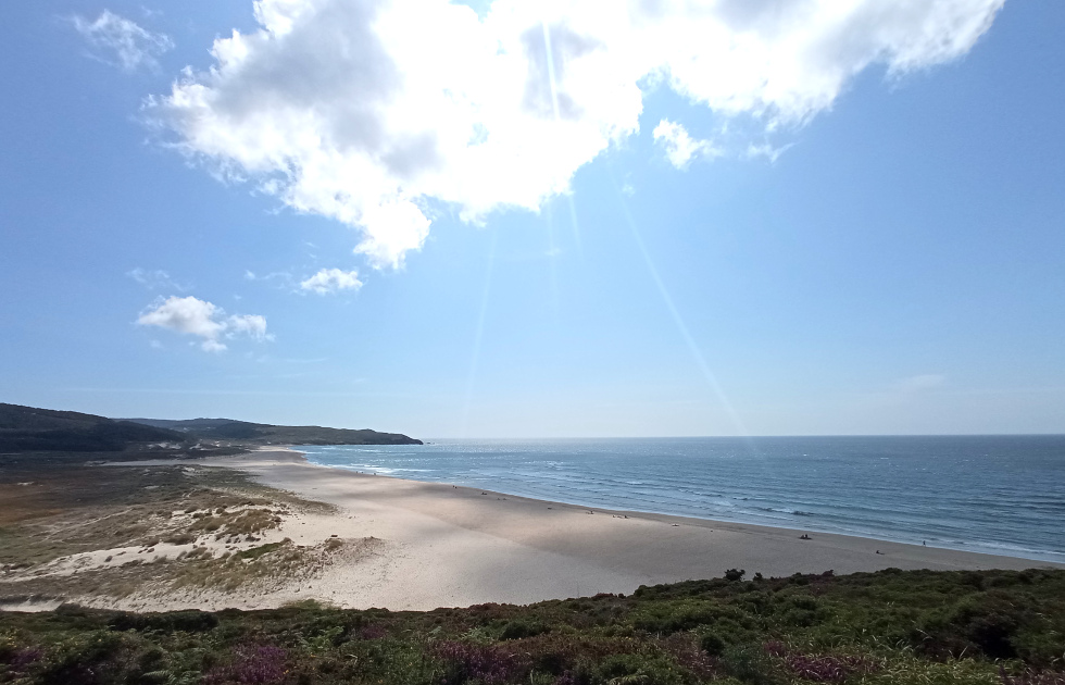 Playa de Rostro en etapa 8 (Camino de Los Faros, Galicia)