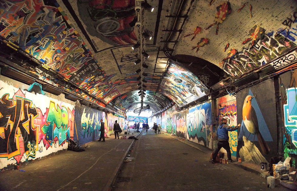 Graffiti Tunnel en Waterloo (Londres)
