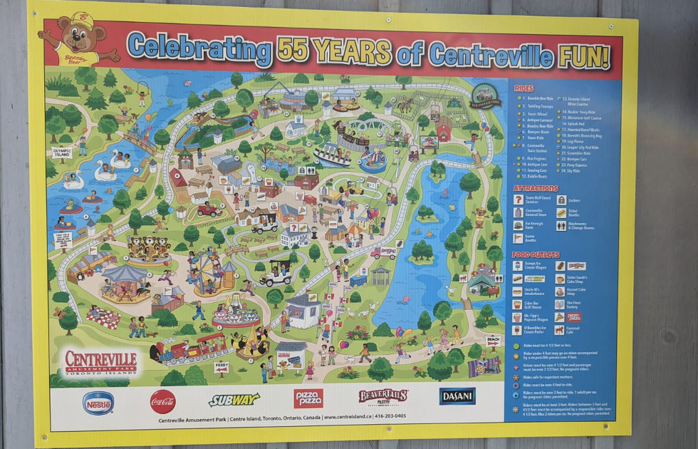 Mapa del Parque de Atracciones (Toronto Islands, Canadá)