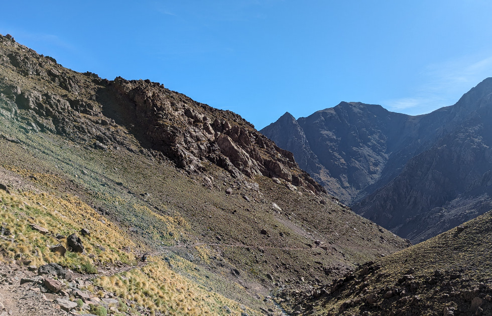 Subida al refugio del Toubkal desde Imlil